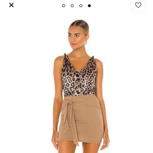 Justina Tie Mini Skirt in Mocha